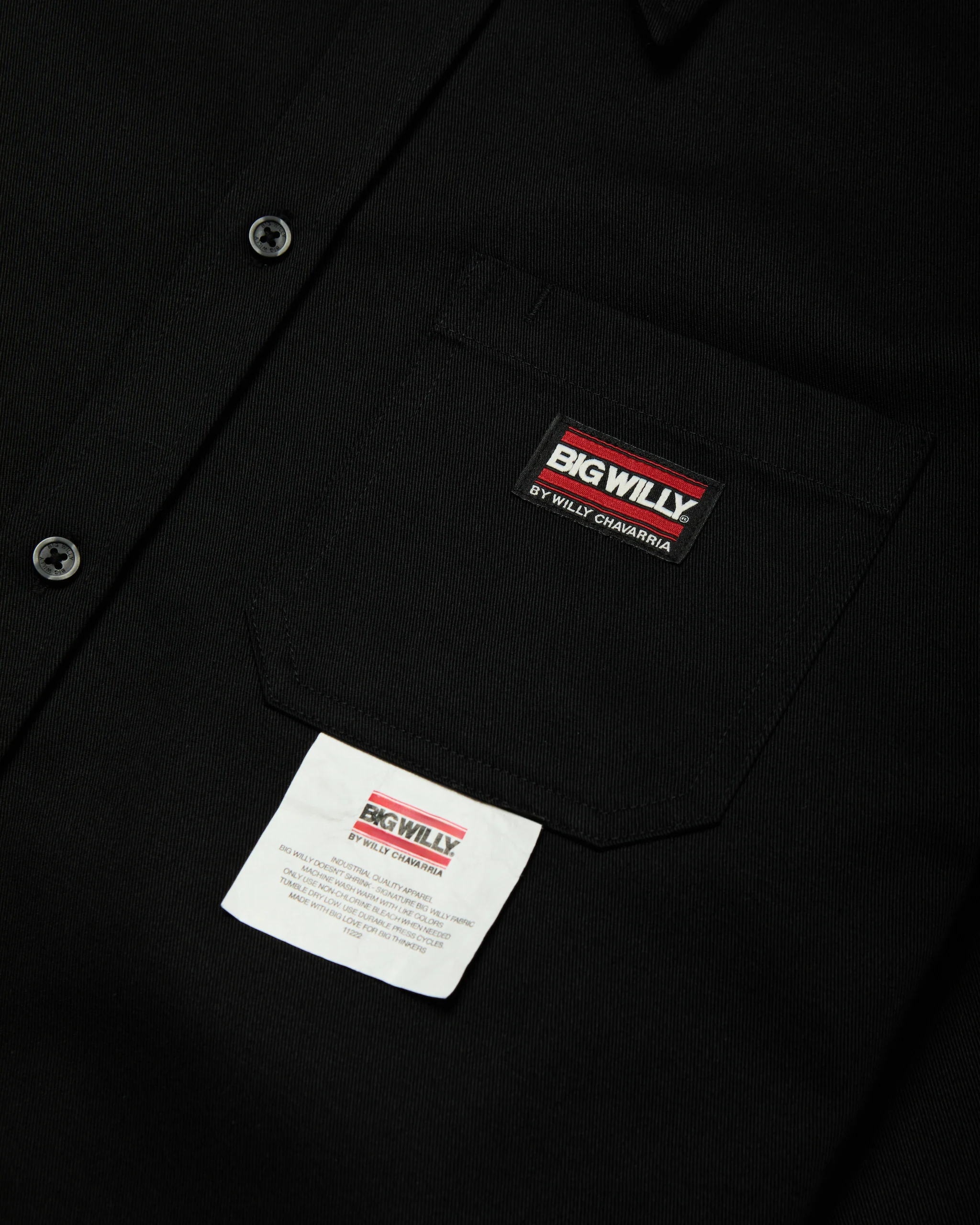 BIG WILLY L/S WORKSHIRT - BLACK - Image 4