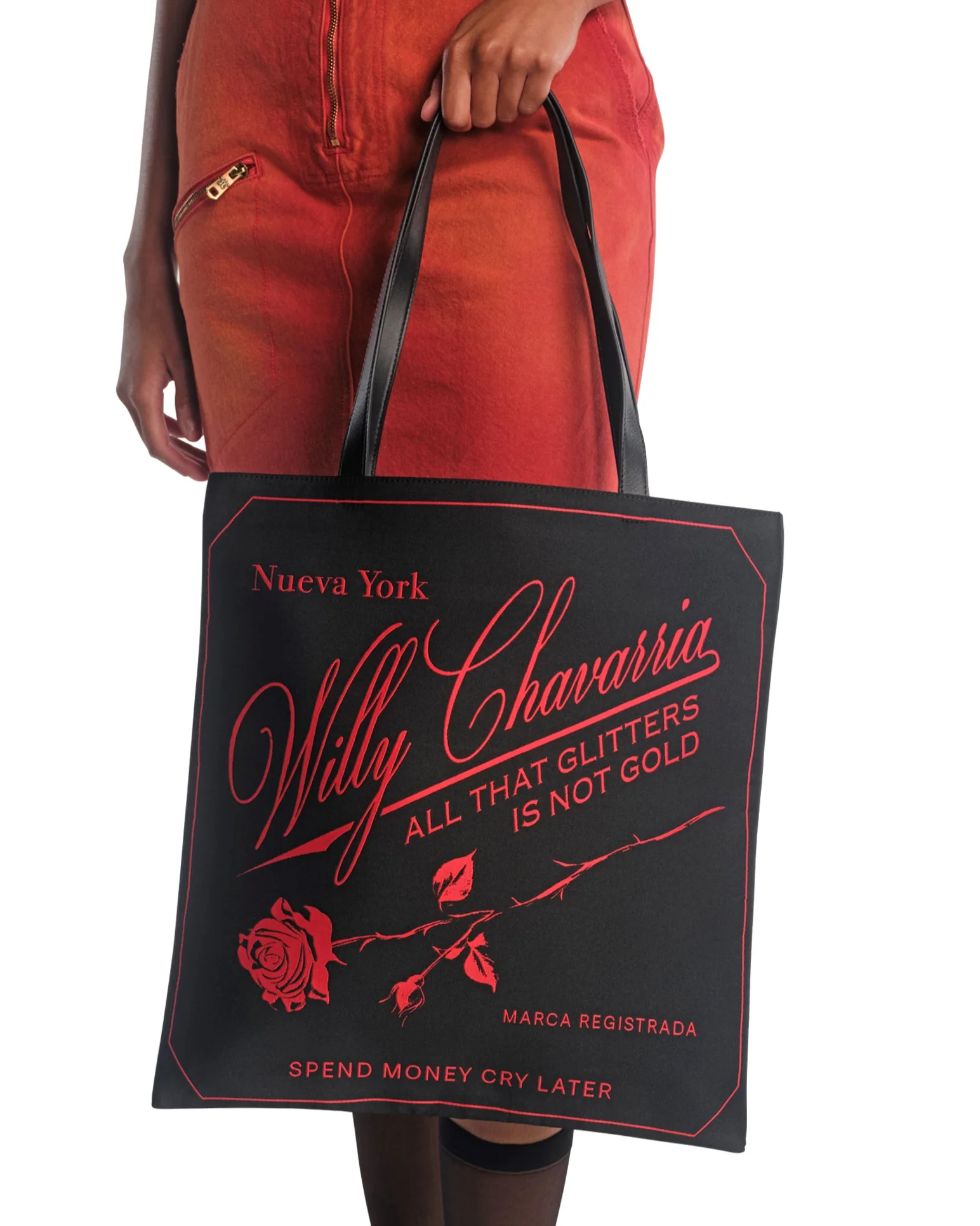 CASA DE CHAVARRIA LABEL TOTE - RED/BLACK - Image 5