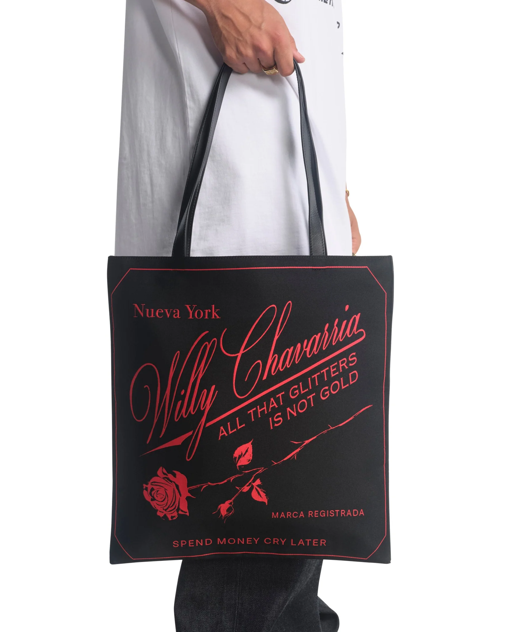 CASA DE CHAVARRIA LABEL TOTE - RED/BLACK - Image 7