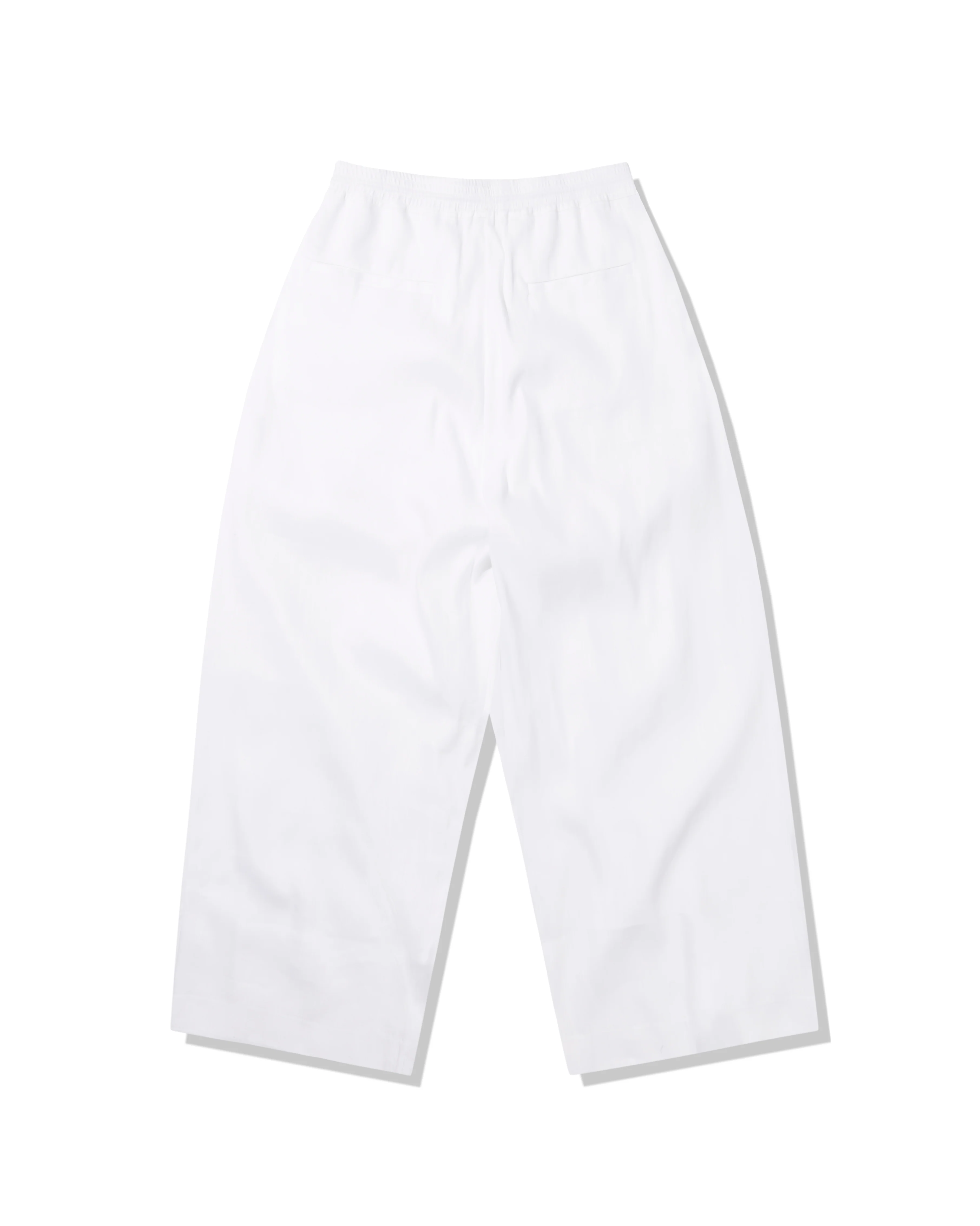 DRAWSTRING LINEN PANTS - WHITE - Image 4