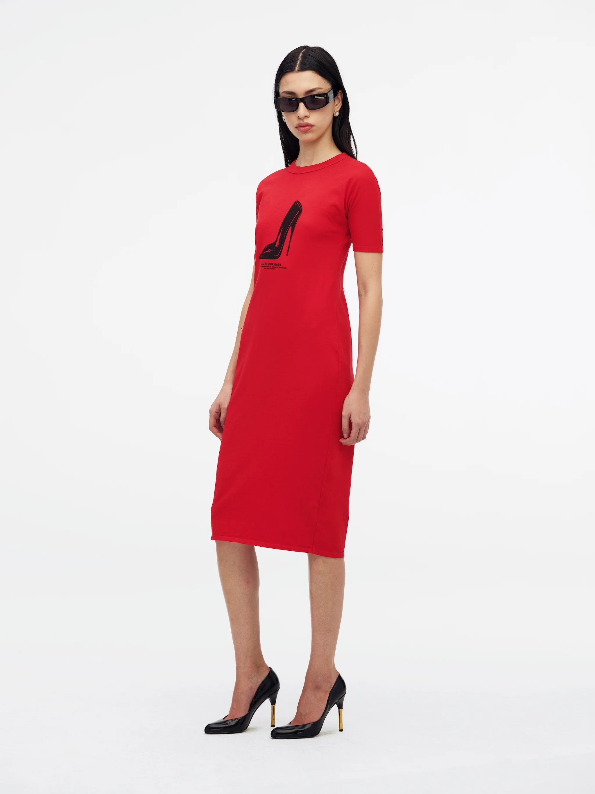 HER PLEASURE STILETTO - T-SHIRT DRESS - RED HOT - Image 3
