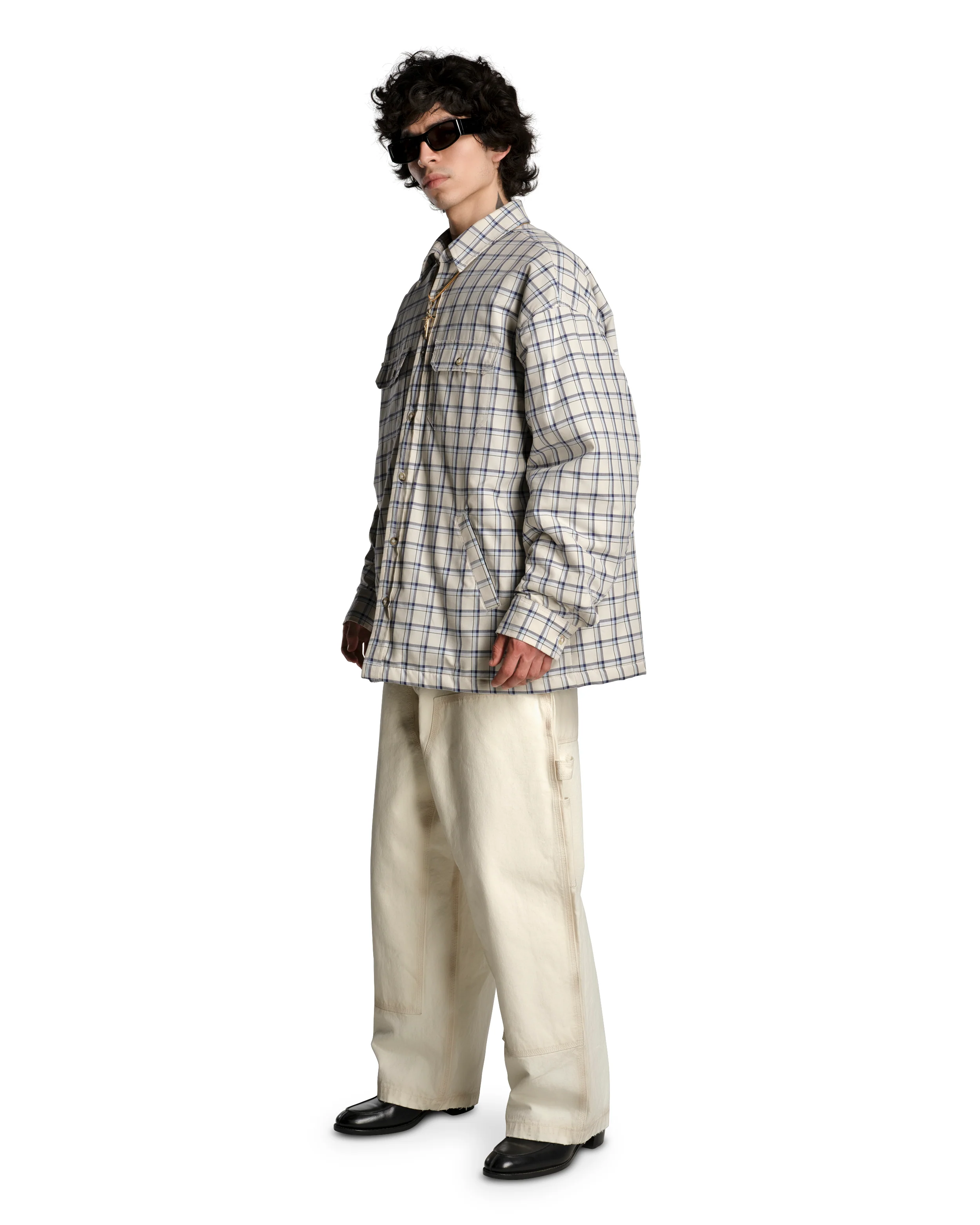 QUILTED OVERSHIRT - LIGHT BLUE - Image 5